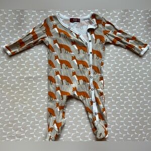 Milkbarn Fox Print Footed Sleeper